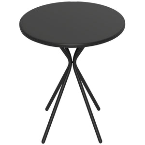 Table de jardin ronde Ø 60 cm, table de terrasse cadre en acier, charge de 50 kg, pour intérieur et extérieur, pour balcon, porche, noir