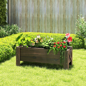 Jardinière sur Pieds bac à Fleurs dim. 100L x 36l x 36H cm Inserts d'irrigation Inclus Bois Massif Sapin traité