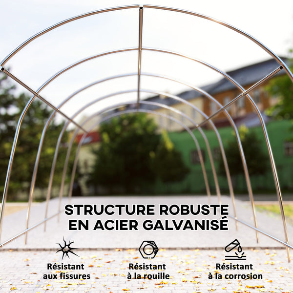 Carport tente de garage 3,6 x 7,2 m, abri voiture extérieur, tente de stockage avec parois latérales amovibles et Grande Porte Roulante, carport pour voiture, camion, bateau, gris foncé