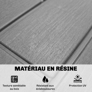 Coffre de Rangement Extérieur 227 L Verrouillable avec Vérin à Gaz, Boîte de Jardin en Aspect Bois Résistant aux UV, pour Outils Accessoires, 106,5x43x54,5cm, Gris