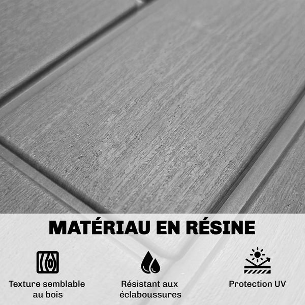 Coffre de Rangement Extérieur 227 L Verrouillable avec Vérin à Gaz, Boîte de Jardin en Aspect Bois Résistant aux UV, pour Outils Accessoires, 106,5x43x54,5cm, Gris