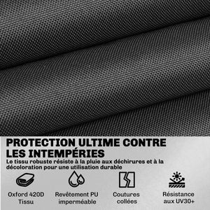 Ensemble de 4 Housses Salon de Jardin Imperméables 420D Tissu Oxford, Bâche de Potection Extérieure avec 6 Évents et Sac de Rangement, pour Table et Canapé, Noir