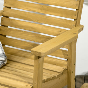 Fauteuil à bascule rocking chair d'extérieur jardin en bois massif - 64 x 86 x 85 cm marron