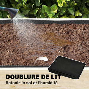 Jardinière à 2 Niveaux avec Treillis, bac à fleurs, lit surélevé avec tissu non tissé, pour plantes grimpantes, légumes, bois, intérieur et extérieur, 108 x 62 x 120 cm effet bois naturelle
