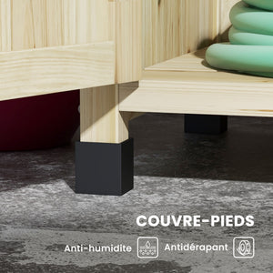 Table de rempotage table de jardinage style rustique avec placard et étagères et plateau galvanisé patins antidérapants en bois sapin pré-huilé dim. 90,5L x 41l x 124,5H cm effet bois naturel