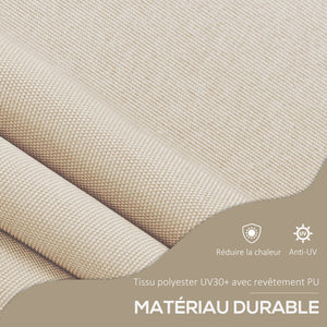 Store banne autoportant manuel auvent rétractable 1,5L x 1,2l x 2,1-3H m inclinaison réglable pour balcon sans trous à percer métal alu polyester sable