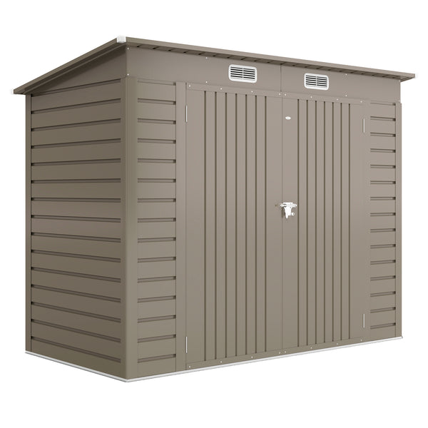 Abri de Jardin en Métal 3 m², Cabane de Jardin 249x121x183cm, Structure en Acier Galvanisé Améliorée, Cabanon Rangement Outils, Gants, Portes Verrouillables, Aérations, Gris Clair