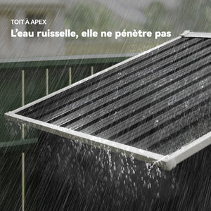 Abri de jardin en métal 1,8 m², cabane de jardin à outils en métal, 194 x 107 x 191 cm, grand espace de rangement extérieur avec portes coulissantes et 4 aérations, gris foncé