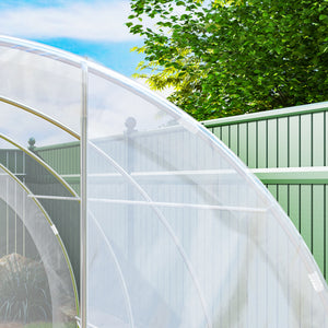 Serre de jardin tunnel 3 x 3 x 2 m 9 m² avec porte à charnières bâche en PE 150 g/m² pour Légumes Plantes Fleurs