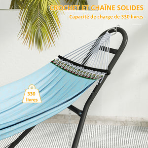 Support de Hamac pour 2-3 Personnes, Cadre de Hamac en acier Portable et Réglable, Résistante aux Intempéries, pour Hamacs de 2,75 à 4 m, Capacité de 150 kg, Noir