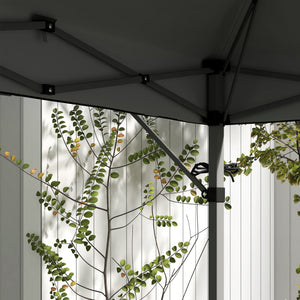 Tonnelle pop-up jardin barnum Pliant 5 x 3 m, tissu oxford avec 2 parois réglables, facile à monter, sac à transport à roulettes inclus gris