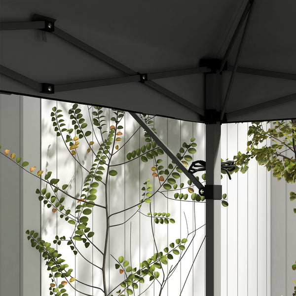 Tonnelle pop-up jardin barnum Pliant 5 x 3 m, tissu oxford avec 2 parois réglables, facile à monter, sac à transport à roulettes inclus gris