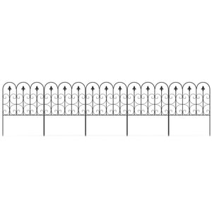 Clôture de jardin, 62,5x83 cm, bordure de jardin en fil métallique antirouille, barrière pour animaux, noir