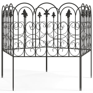 Clôture de jardin, 62,5x83 cm, bordure de jardin en fil métallique antirouille, barrière pour animaux, noir