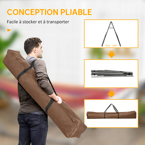 Support de Hamac Pliable, Cadre de Hamac Portable 2-en-1 Réglable avec Sac de Transport et Structure en Acier, pour Intérieur, Extérieur, Camping, Noir