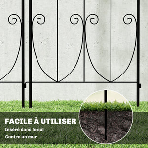 Support pour Plantes Grimpantes avec Oiseaux, Lot de 2, Treillis de Jardin, pour Légumes, Vignes, Fleurs, en Métal, 50 x 220 cm, Noir
