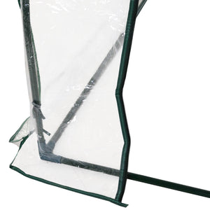 Serre de Jardin Tunnel mini serre tunnel serre à tomates 2,5L x 1l x 0,8H m Grande Porte zippée bâche Plastique Transparent métal époxy Vert