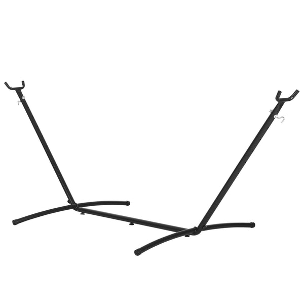 Support Pied de hamac Structure Robuste métal époxy Noir Hauteur réglable 6 Niveaux dim. 2,80L x 1,17l x 1,10H m