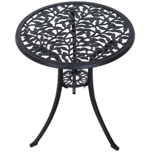 Ensemble bistro 3 pièces en aluminium moulé Ensemble de mobilier de balcon Ensemble de bistrot avec 2 chaises Mobilier de jardin Noir