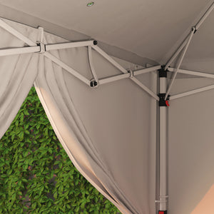 Tonnelle de jardin exterieur tonnelle pliante 3 x 6 m pop-up avec 6 parois latérales, trous de drainage, sac de transport inclus, barnum pliant pour camping festival mariage, blanc