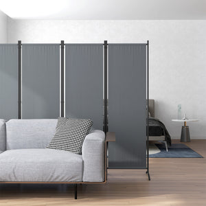 Paravent 221 x 172 cm, paravent de jardin à 4 panneaux, cloison de séparation avec pieds larges, pour terrasse, piscine, balcon, en tissu polyester de 180 g/m², gris foncé