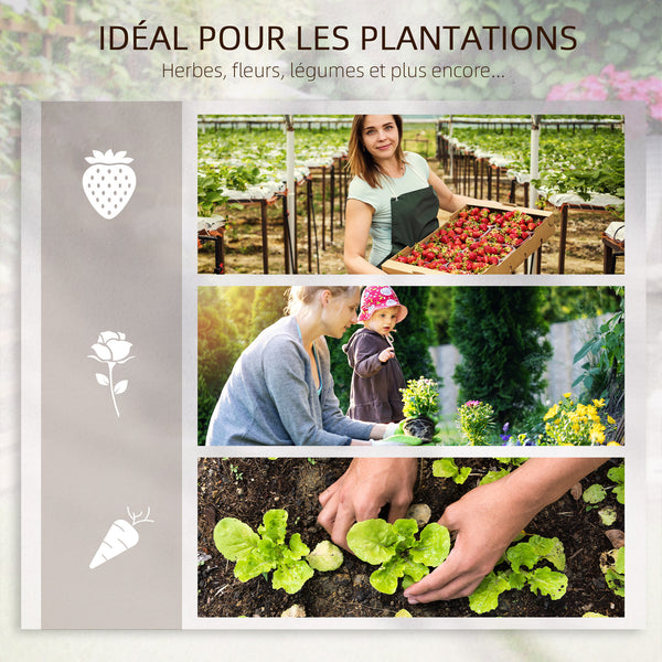 Carré potager jardinière à 3 étages avec treillis lit surélevé en bois sans fond pour plantes grimpantes, légumes, fleurs - bois naturel