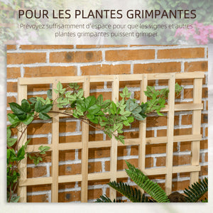 Carré potager jardinière à 3 étages avec treillis lit surélevé en bois sans fond pour plantes grimpantes, légumes, fleurs - bois naturel