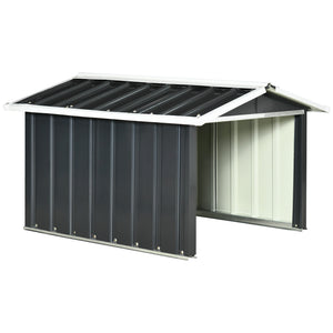 Abri de jardin pour tondeuse à gazon robot-tondeuse - garage tondeuse robot - tôle acier gris