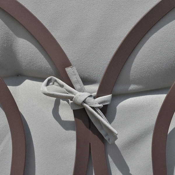 Balancelle de jardin 3 places grand confort toit inclinaison réglable coussins plateaux rétractables polyester filé gris clair