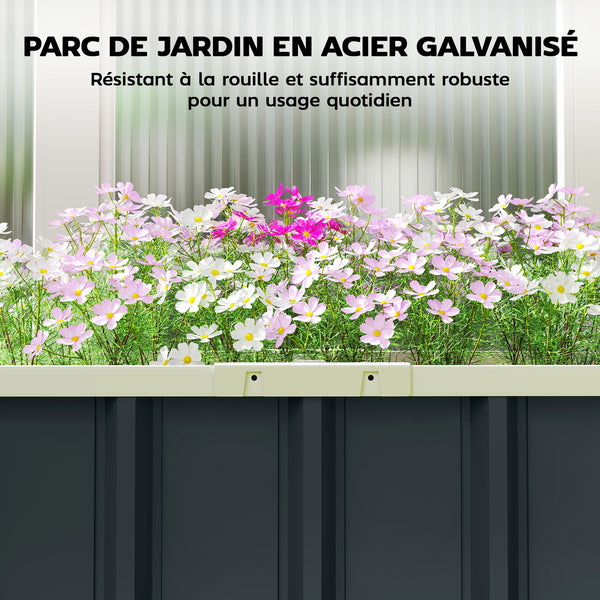 Jardinière surélevée en acier galvanisé, lit de jardin avec gants et bords pliés, carré potager de jardin pour fleurs, herbes, légumes, 165 x 52 x 31 cm, gris foncé