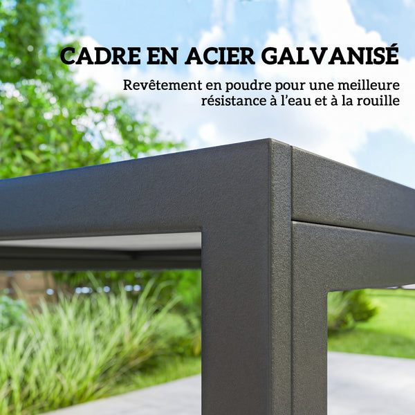 Ensemble de Salle à Manger Extérieur 7 Pièces pour 6 Personnes, Table de Patio Effet Bois et Chaises avec Assise en Maille Respirante, Mobilier de Jardin avec Cadre en Acier Galvanisé, Noir