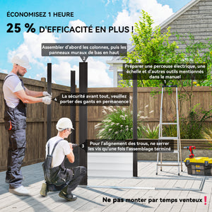 Abri de jardin en métal 2,27 m², facile à monter, structure en acier galvanisé améliorée, abri à outils extérieur, toiture 2 pans avec aérations, gants et cadenas inclus, 190x131x188cm, gris