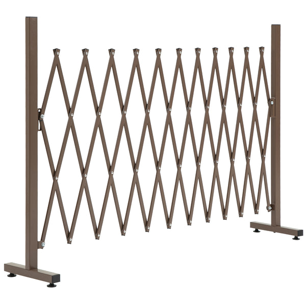 Barrière Extensible rétractable barrière de sécurité 300L x 31l x 104H cm alu métal Chocolat
