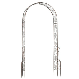 Arche de Jardin Arche à rosiers Style Fer forgé dim. 120L x 30l x 226H cm métal époxy Noir Vieilli cuivré