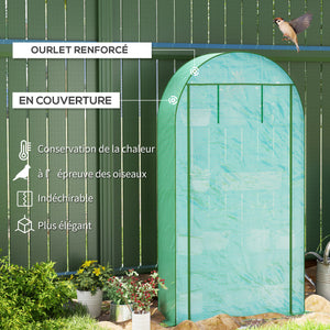 Serre de jardin serre de balcon avec étagères à 4 niveaux, cadre en acier, bâche en PE pour légumes, plantes, fleurs, toutes saisons, 105 x 45 x 160 cm, vert