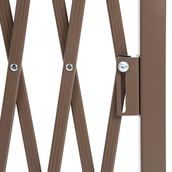 Barrière Extensible rétractable barrière de sécurité 300L x 31l x 104H cm alu métal Chocolat