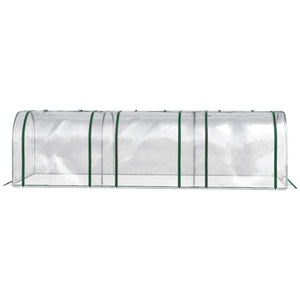 Mini Serre de Jardin mini serre tunnel serre à tomates 3L x 1l x 0,8H m Acier PVC Haute densité Anti-UV 3 fenêtres avec Zip enroulables Vert et Transparent