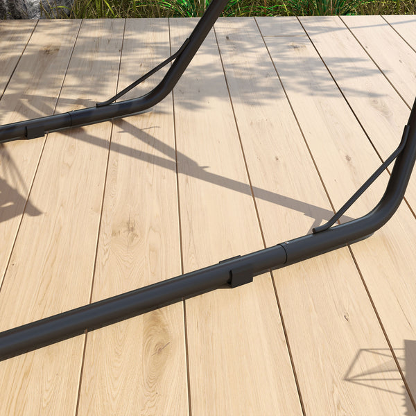 Support de Hamac pour 2 Personnes, Cadre de Hamac en Métal Portable et Réglable, Résistante aux Intempéries, pour Hamacs de 2,75 à 4,3m, Capacité de 250 kg, Noir