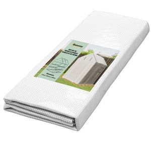 Bâche de remplacement pour serre de jardin 140 x 143 x 190 cm film de remplacement pour serre avec fenêtre et porte à fermeture éclair anti-UV Protection des plantes pour le jardin Blanc