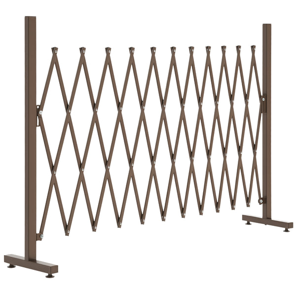 Barrière Extensible rétractable barrière de sécurité 300L x 31l x 104H cm alu métal Chocolat