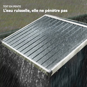 Abri de jardin en métal, cabane de jardin extérieure 136 x 87 x 179 cm, porte coulissante verrouillable, toit pointu et gants, cabanon rangement outils en acier galvanisé, gris foncé