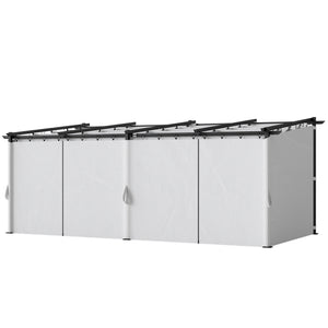 Pergola jardin exterieur 3 x 6 m pergola coulissante rétractable avec parois latérales, tonnelle de jardin, polyester haute densité 180g/m², abri soleil UPF30+, pour terrasse, patio, gris