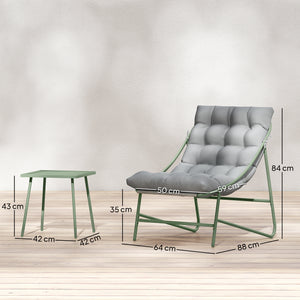 Ensemble bistrot de jardin 3 pièces, salon de jardin extérieur 2 personnes avec 2 chaises, table basse et coussins, mobilier de jardin, terrasse, balcon, véranda, gris clair