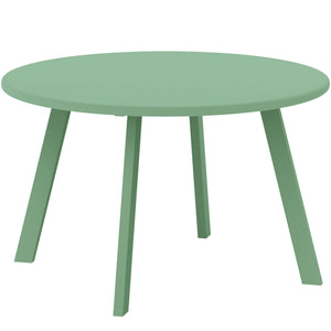 Petite table basse ronde, table d'appoint avec patins antidérapants, cadre en métal, pour jardin, balcon, terrasse, salon, Ø 70 x 42 cm, vert