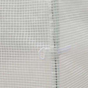 Serre de Jardin Tunnel 6 m² 3L x 2l x 1,9H m Acier galvanisé renforcé diamètre 2,4 cm + PE Haute densité fenêtres Porte Blanc