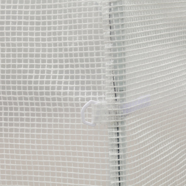Serre de Jardin Tunnel 6 m² 3L x 2l x 1,9H m Acier galvanisé renforcé diamètre 2,4 cm + PE Haute densité fenêtres Porte Blanc