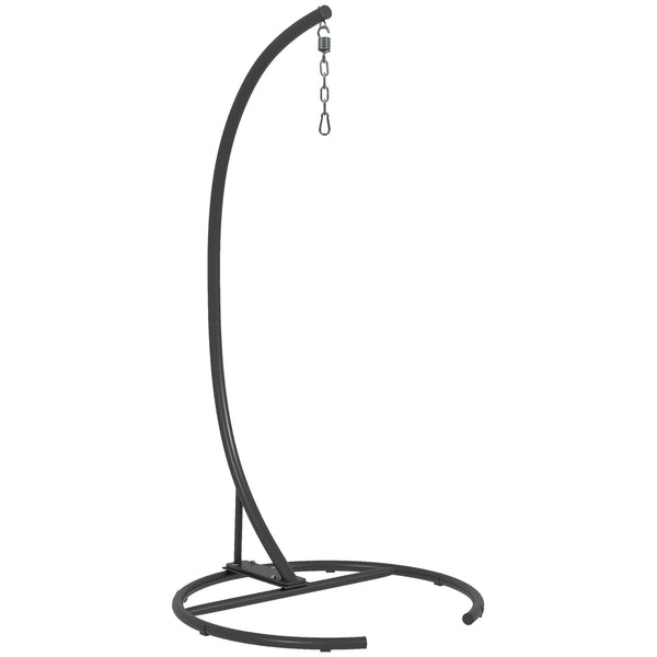 Support de fauteuil suspendu, support chaise suspendue avec base ronde, cadre en métal robuste, charge max. 150 kg, pour balançoire/œuf/fauteuil hamac, Ø 102 x 195 cm, noir