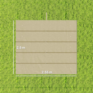 Toile de toit pour pergola tonnelle rétractable de 3 x 3 m - toile uniquement 250 x 255 cm beige