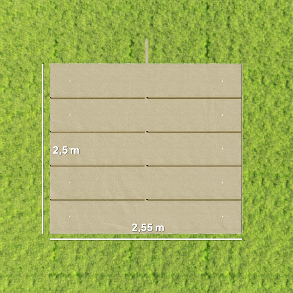Toile de toit pour pergola tonnelle rétractable de 3 x 3 m - toile uniquement 250 x 255 cm beige