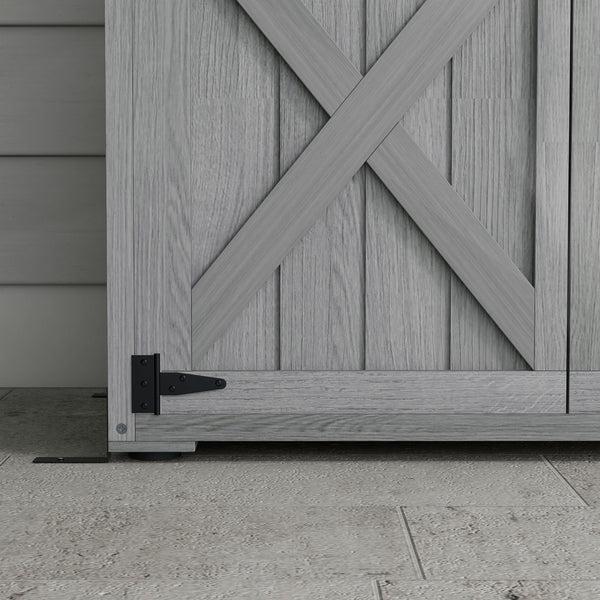 Armoire de Jardin abri Jardin Remise pour Outils sur Pied 90L x 54,5l x 161/168,5H cm 2 étagères Toit bitumé étanche Bois pin Autoclave, gris